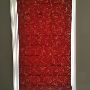 JCPenney Maroon and Gold Roman Shade/Blinds, 31x63”